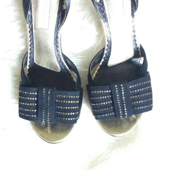 SOLDBetsy Johnson Black satin slingbacks. Size 7.5 - Picture 2 of 4