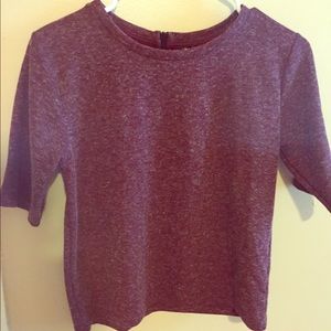 Top shop crop 3/4 sleeve burgundy top