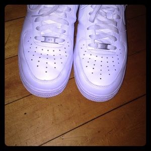 All white Nike Air Force 1's, worn 2 times!!