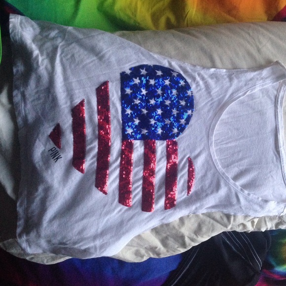 PINK Red white and blue , white Top :)