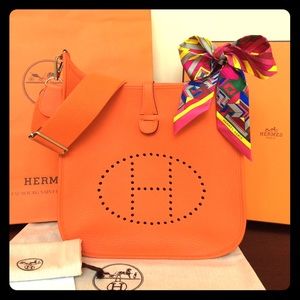 Hermes Evelyne III PM Orange Cross Body