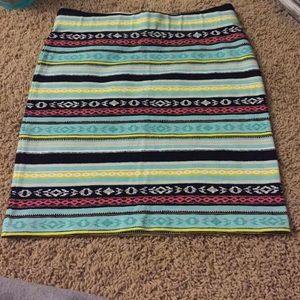 Tribal Print Miniskirt