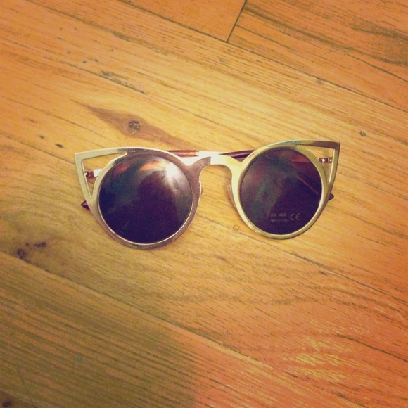 Gold cat eye sunglasses