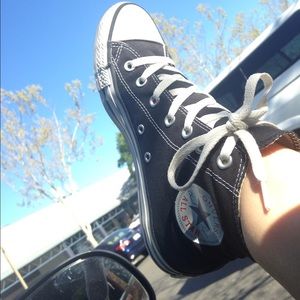 Black high top converse