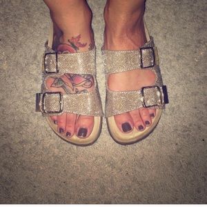 Birkenstock Gold Size 8 Sandals Beige