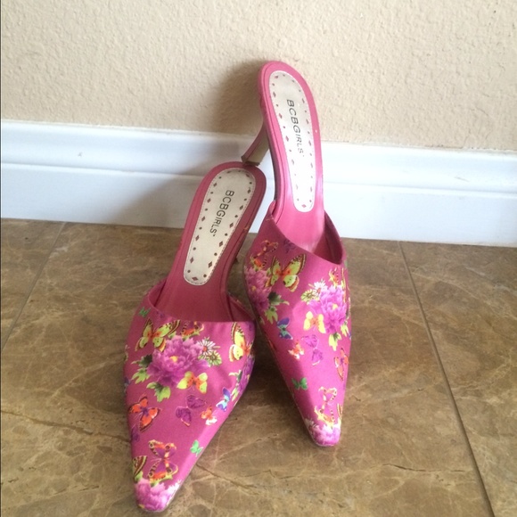 BCBGirls Pointed Toe Sling with Kitten Heel