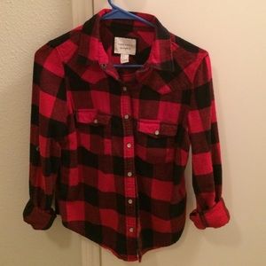 Plaid Red and Black Shirt