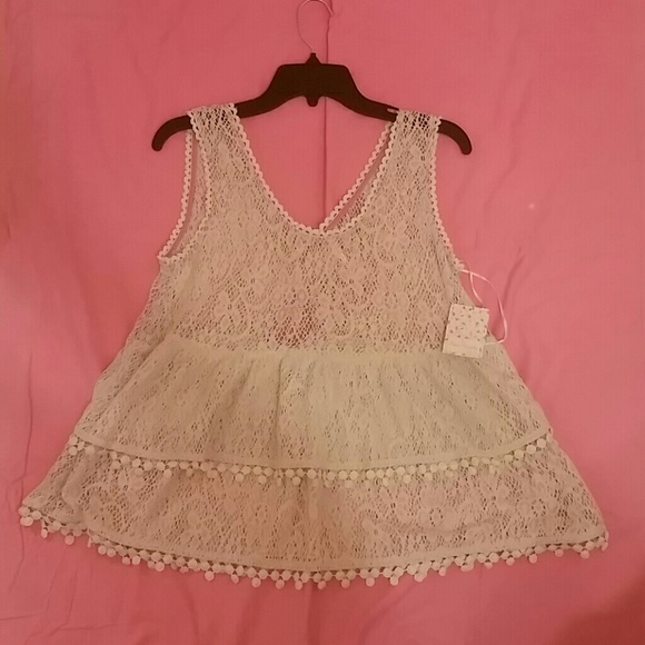 Free People Ivory Babydoll Top