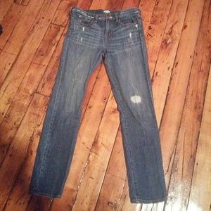 Jcrew distressed toothpick jeans