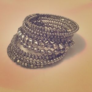 Silver beaded bracelet