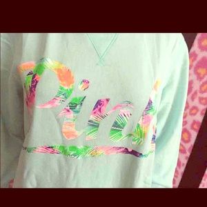 Nwt rare VS Pink tropical logo crew neck