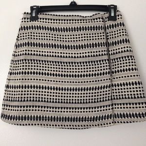 Patterned Zip Mini Skirt