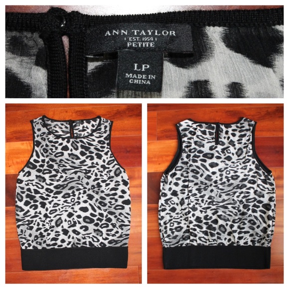 Ann Taylor Silk Wool Top Animal Print