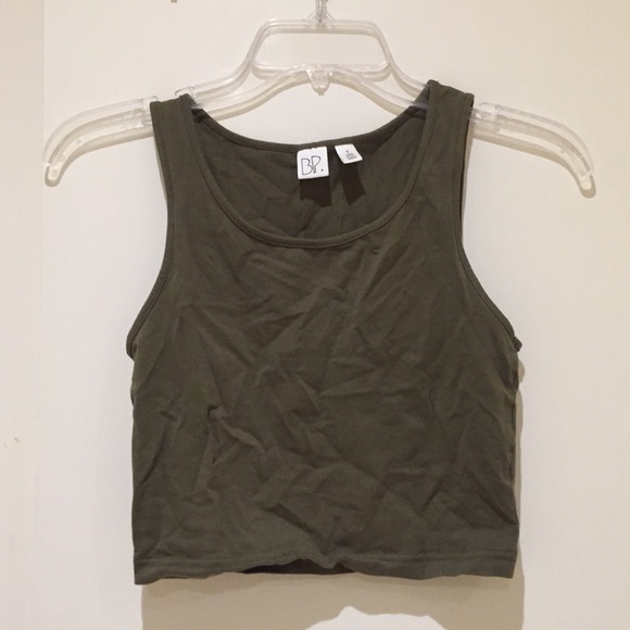army green crop top