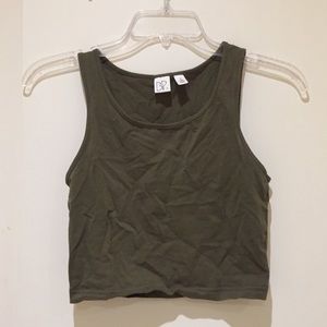 army green crop top