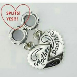 Diy 925 mother daughter heart loose bead bracelet