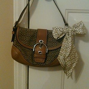 Tan Coach Purse & Scarf