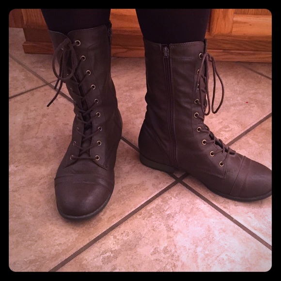 Brown combat boots!