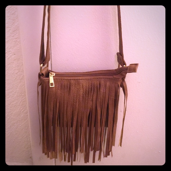 Fringe bag with long strap