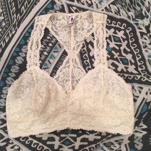 Racerback galloon lace bralette