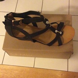 Black sandal wedges brand new