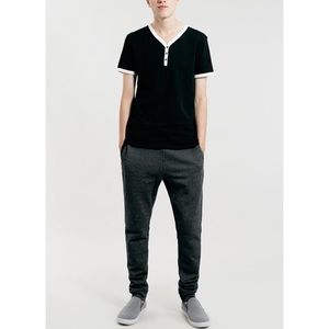 Black Slim Fit Baseball Tee