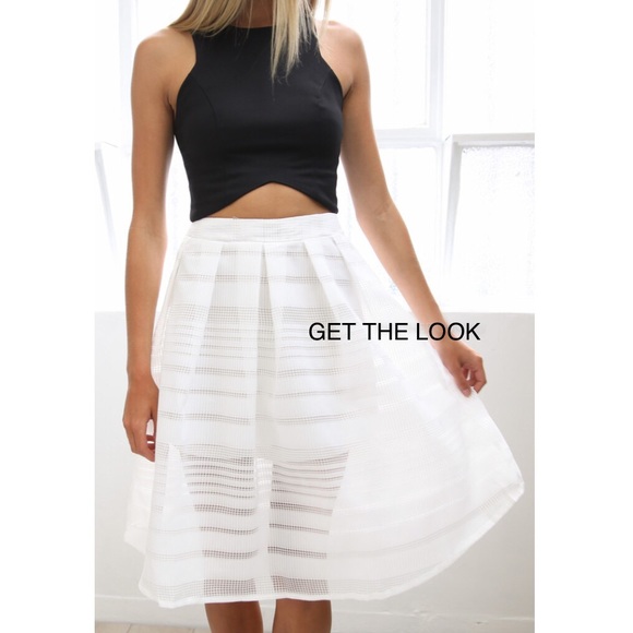Latiste white Midi Skirt
