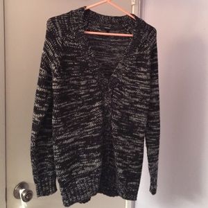 Black and white static cardigan