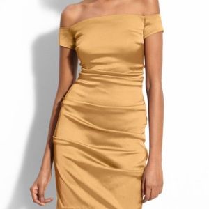Betsy & Adam Gold Dress