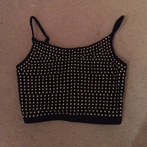 Gold studded crop top