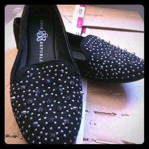 Rock & Republic, black, spiked, pointed flats!
