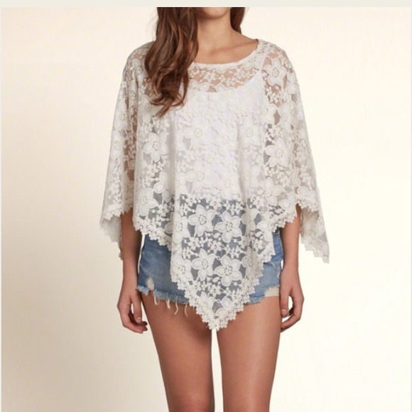 SHEER LACE PONCHO - Picture 1 of 3