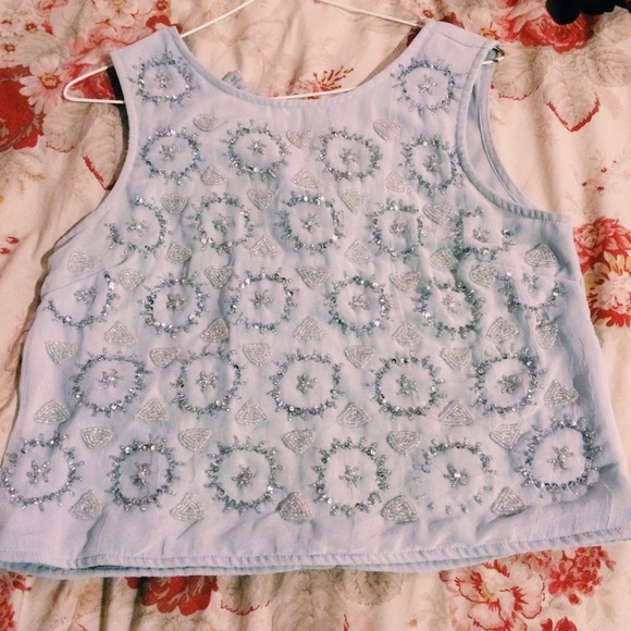 Brandy Melville Tops - Boxy beaded blouse