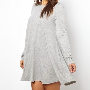 Gray Long-Sleeved Dress
