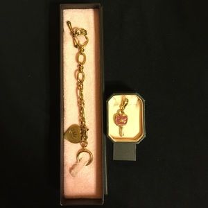 Juicy Couture Bracelet & Key Charm set- used