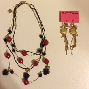 Betsey Johnson Necklace & Earrings set