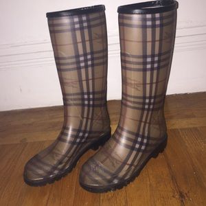 Burberry brand rain boots. Authentic.