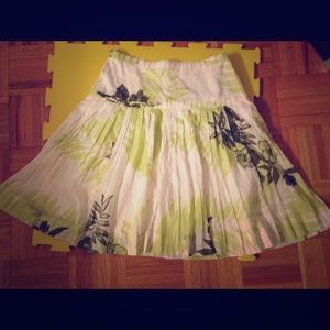 J Crew green floral pattern skirt
