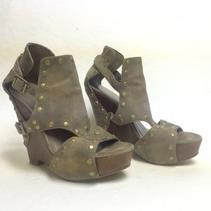 ASH "Lovely" Studded Wedge Sandals