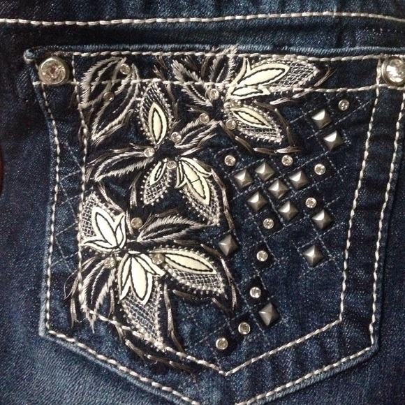Dark wash miss me bootcut studded pocket