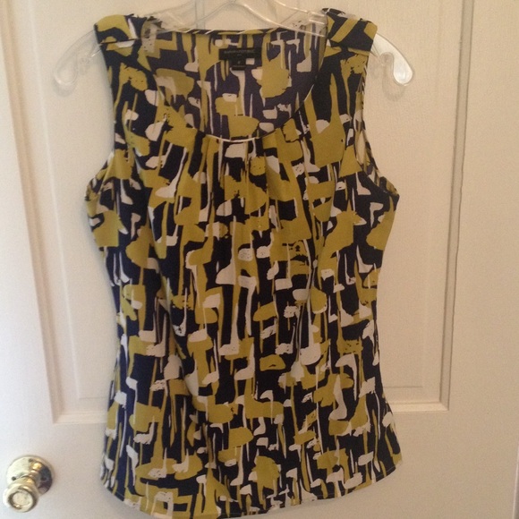 Lime & Navy blouse