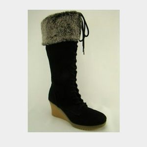 Rampage Brown Fur Heeled Winter Boots  (10)