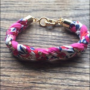 J. Crew fabric bracelet with gold clasp