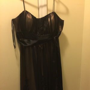 Black and champagne dress
