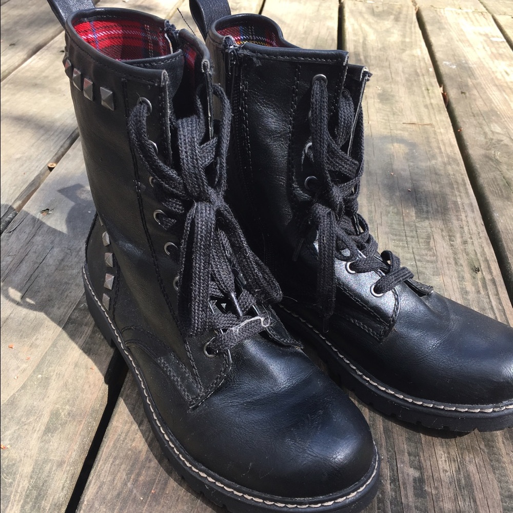 Black combat boots