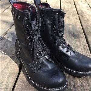 Black combat boots