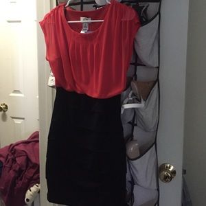 Red/orange and black dress