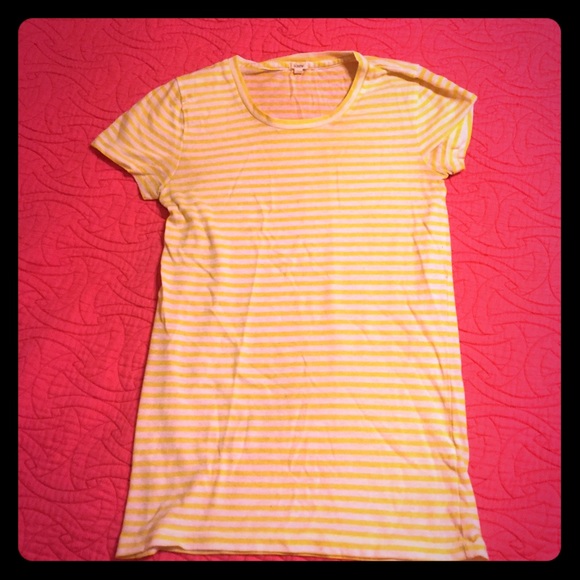 Yellow striped jcrew tee