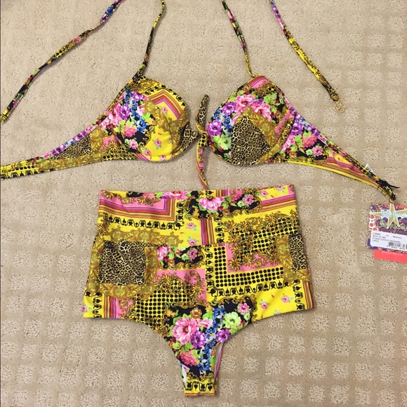 Luli Fama Back In Time High Waisted Cheeky Bikini.