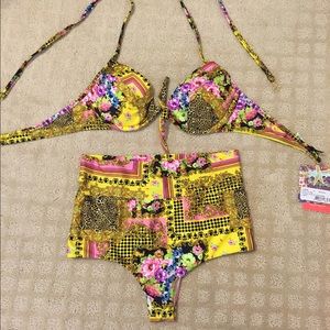 Luli Fama Back In Time High Waisted Cheeky Bikini.